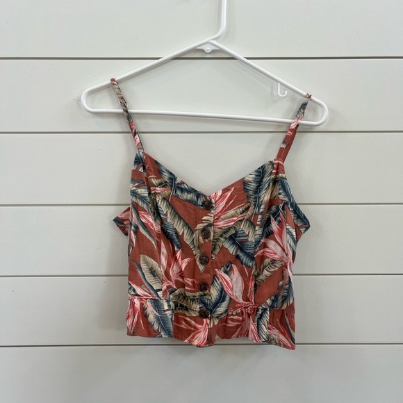 LOFT Pink and Black Sleeveless Crop Camisole - Picture 1 of 4